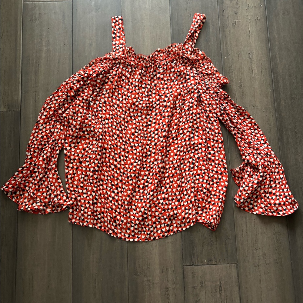 J Crew Cold Shoulder Silk Top Size 0